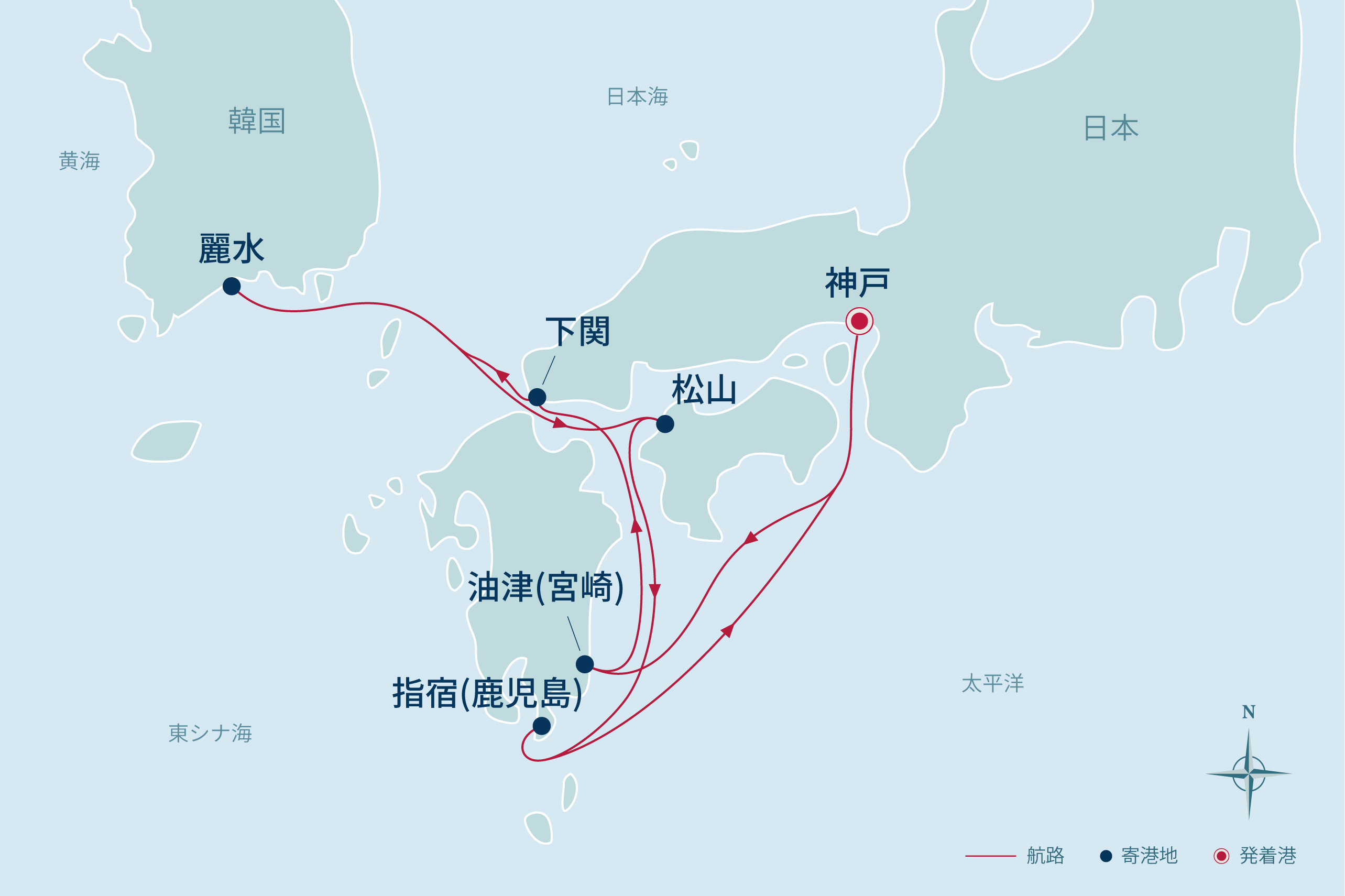バイキングクルーズ航路図