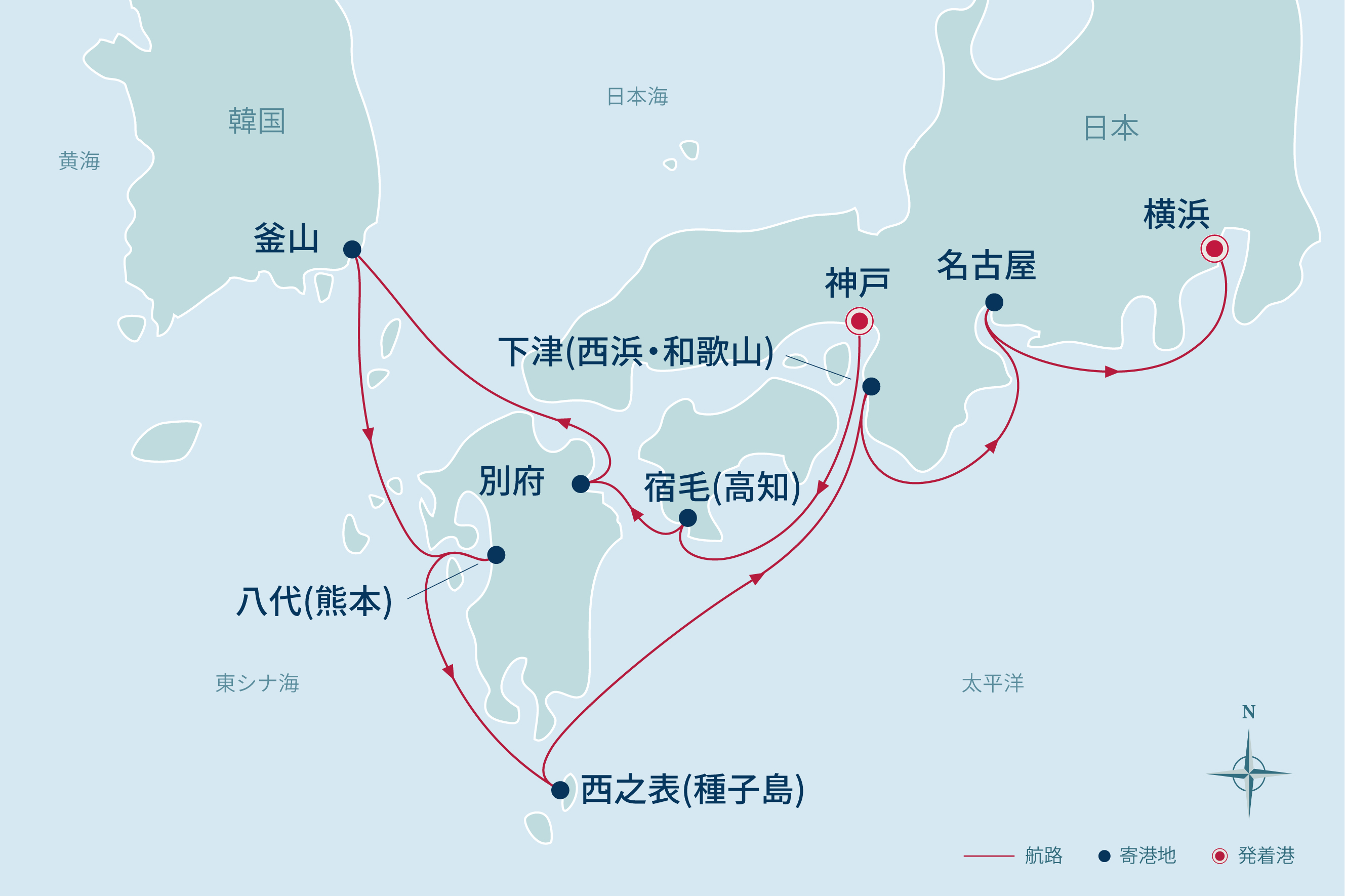 バイキングクルーズ航路図