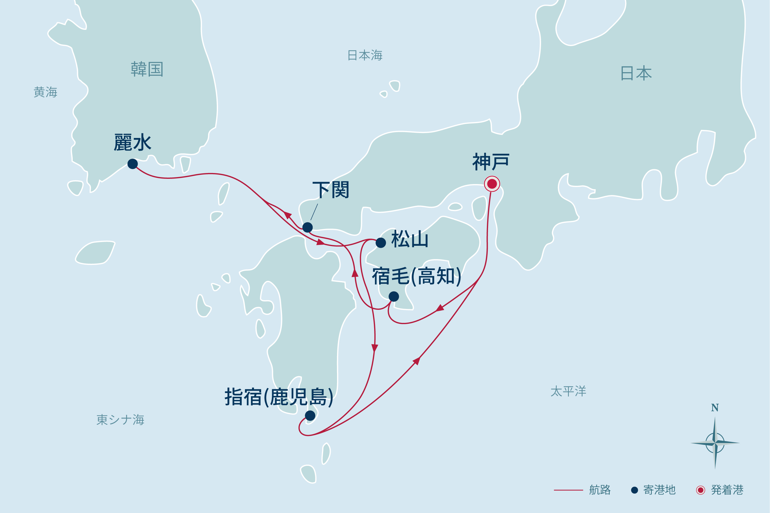 バイキングクルーズ航路図