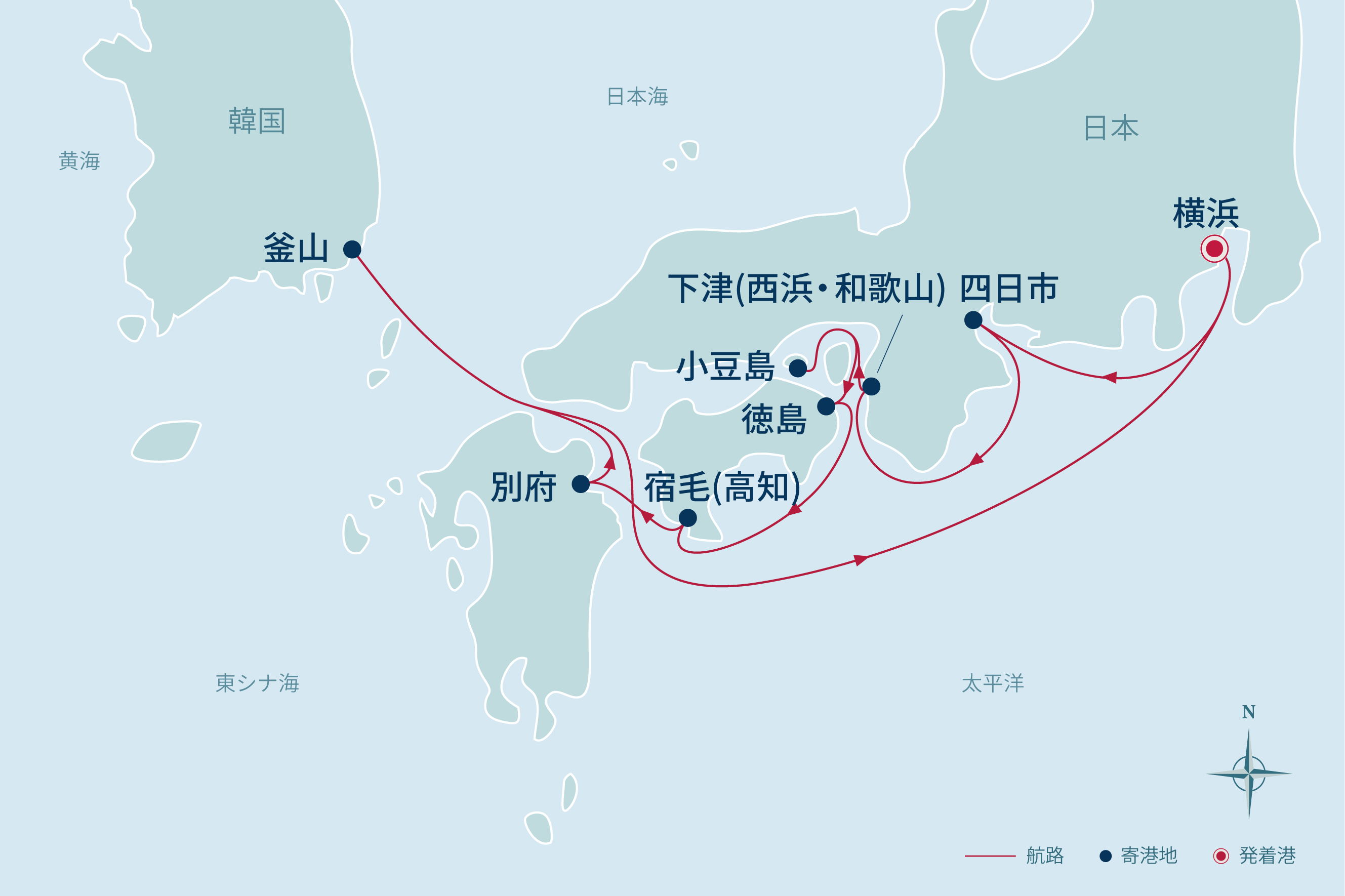 バイキングクルーズ航路図