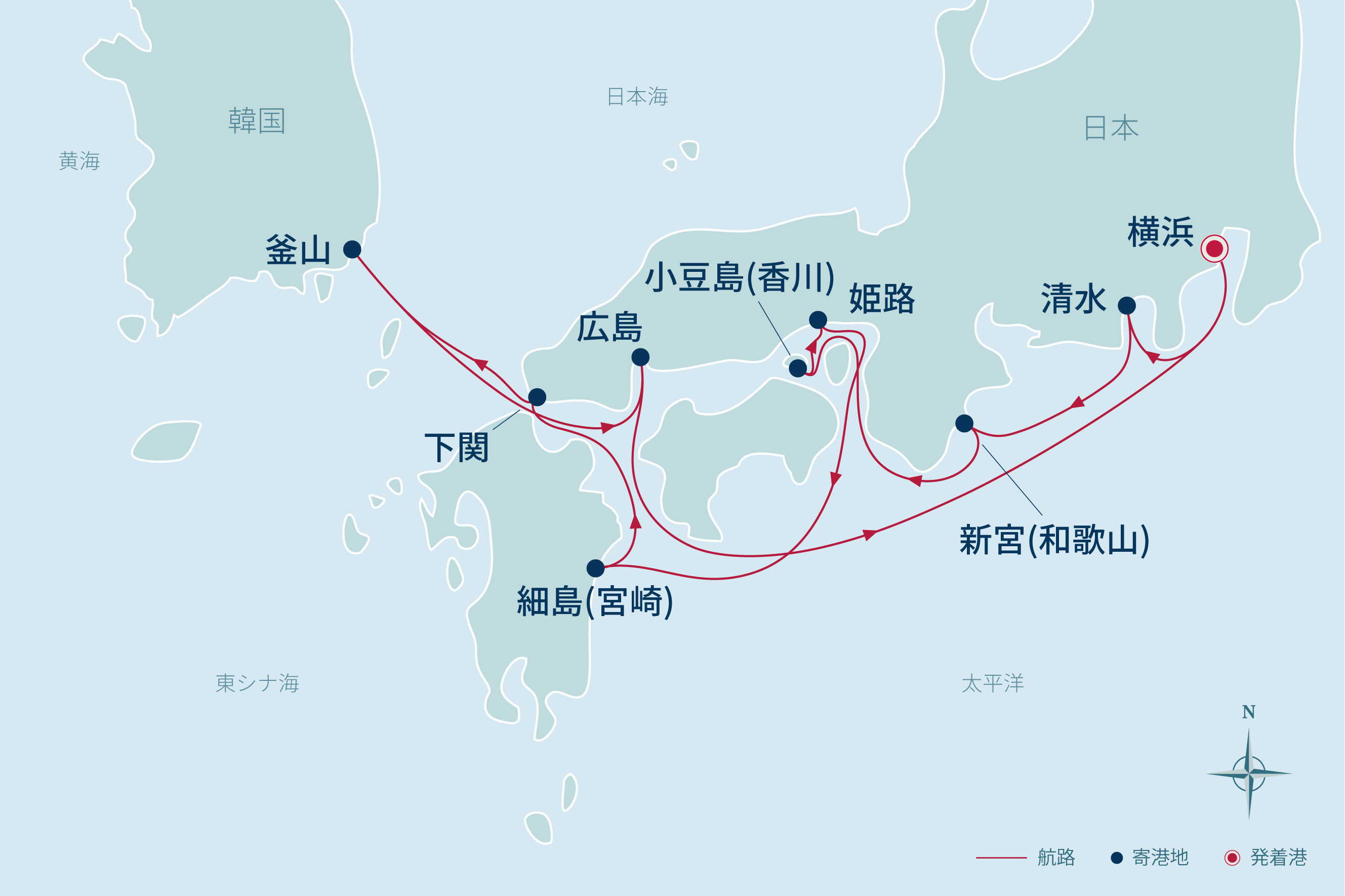 バイキングクルーズ航路図