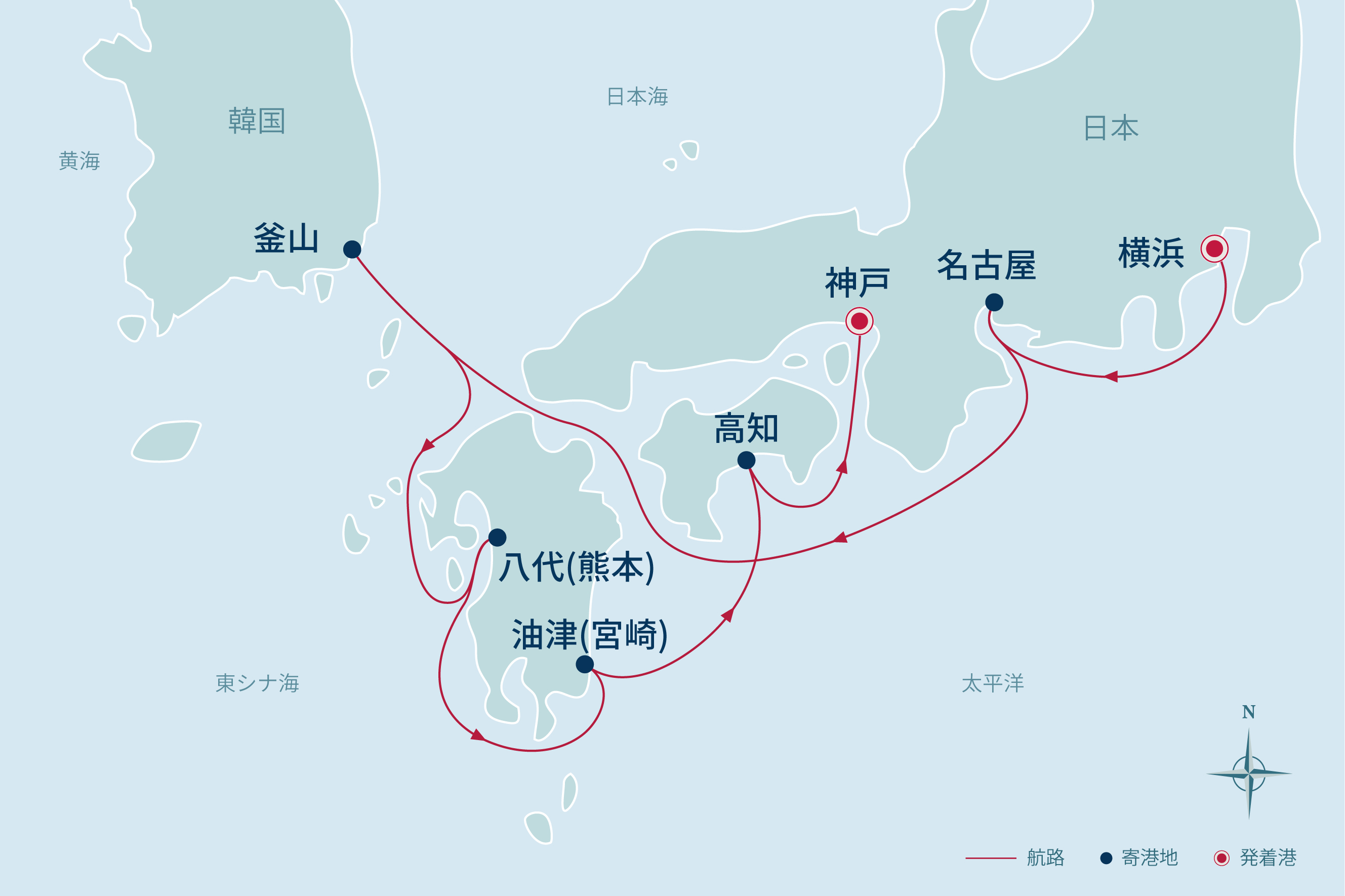 バイキングクルーズ航路図