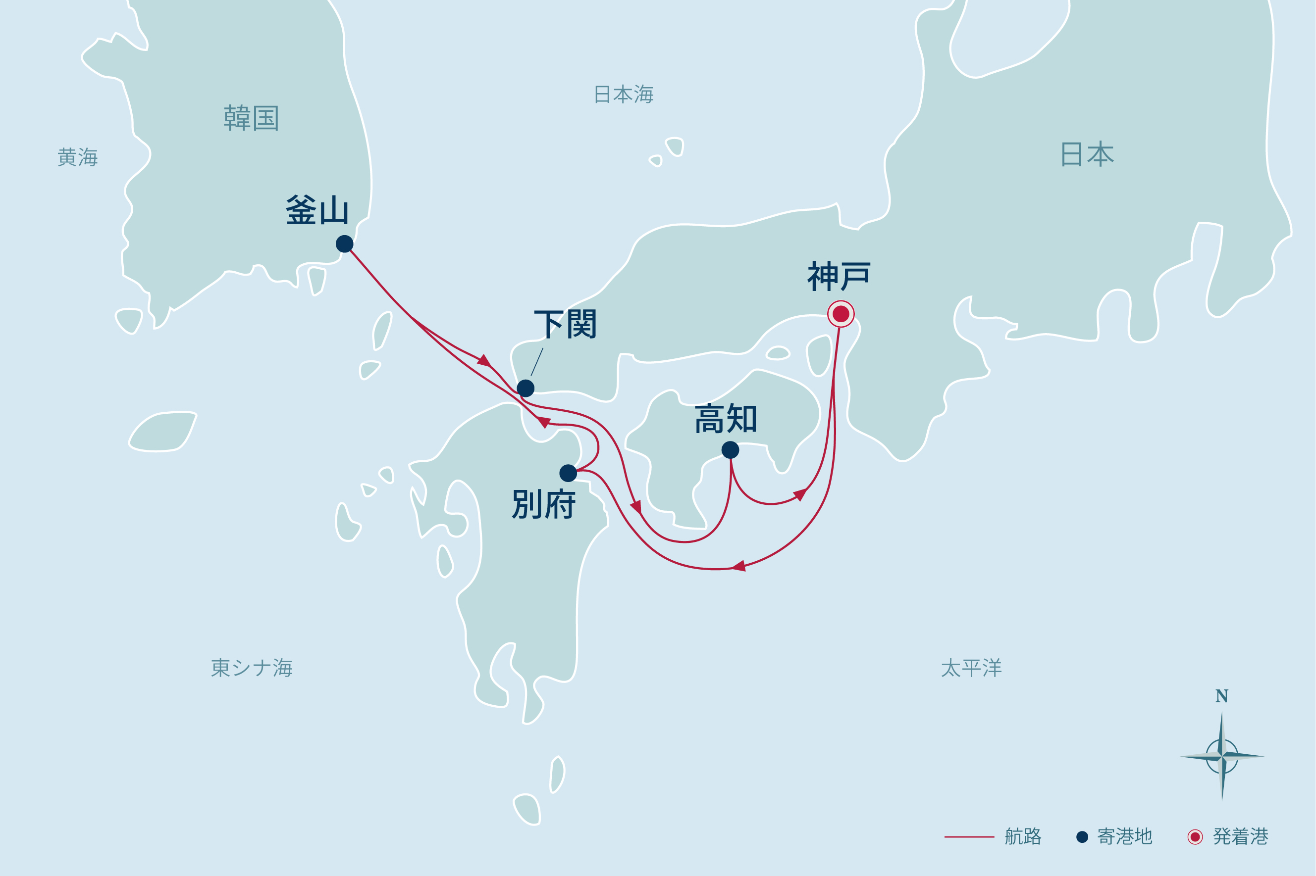 バイキングクルーズ航路図