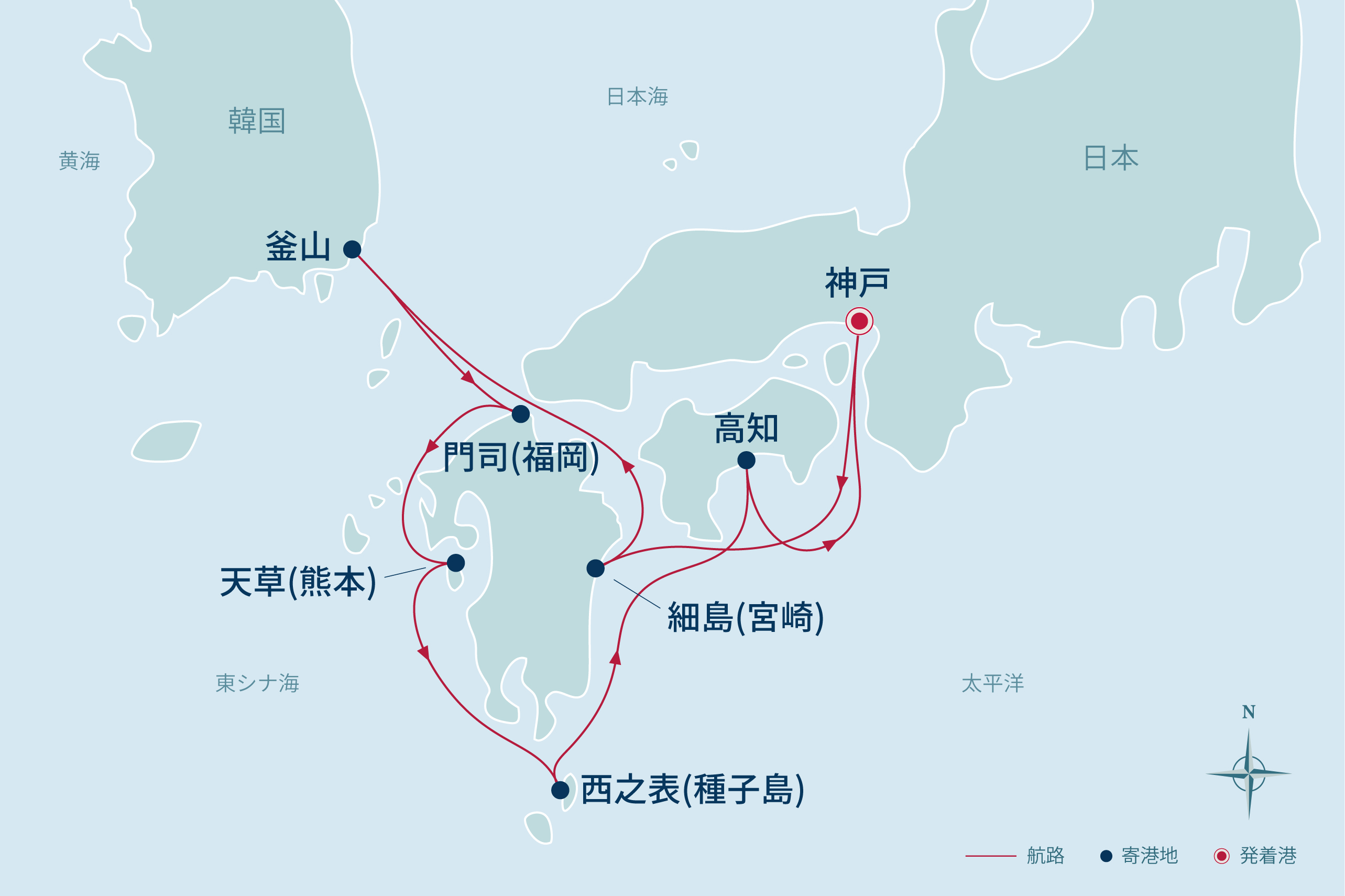 バイキングクルーズ航路図