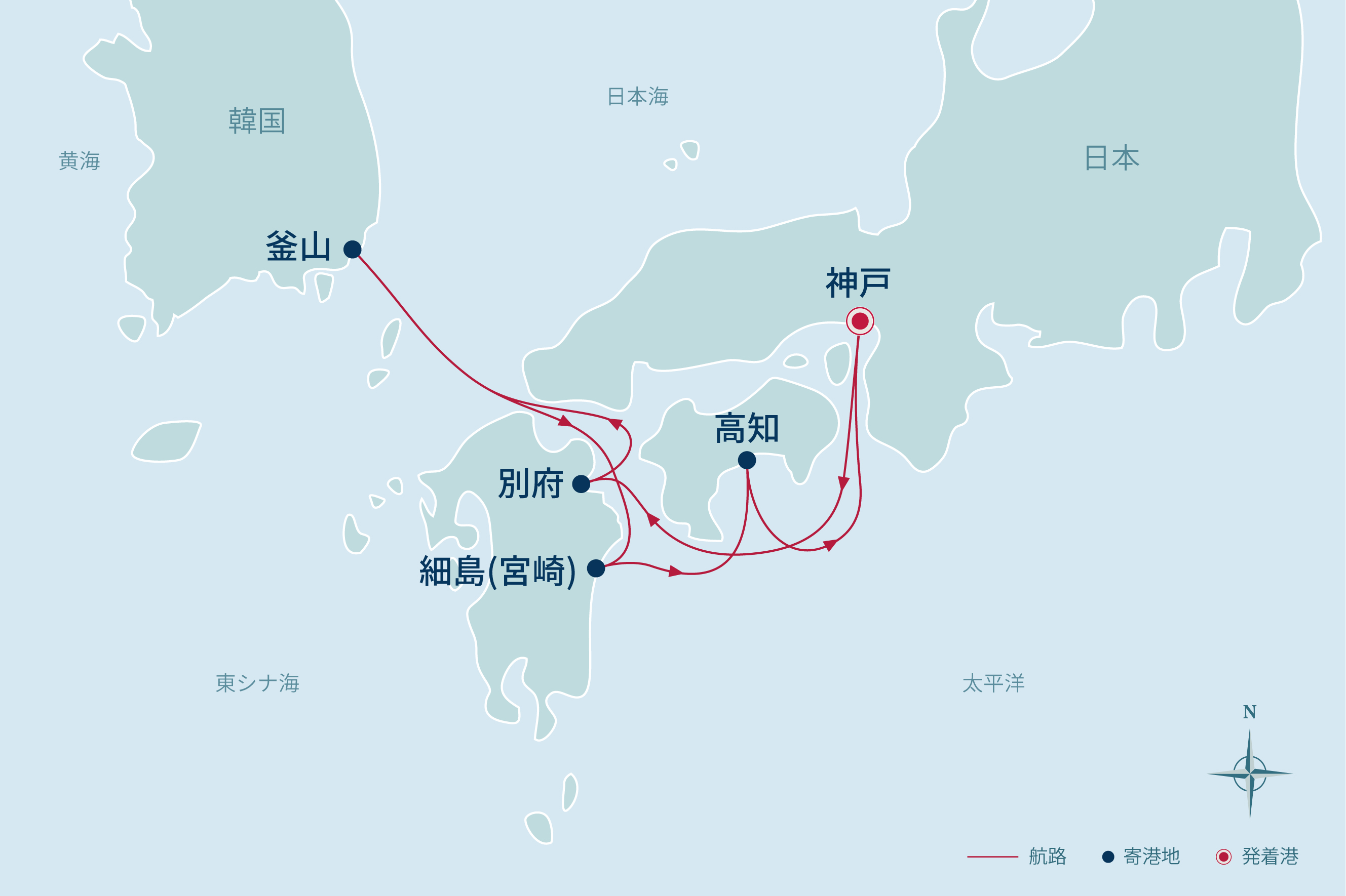 バイキングクルーズ航路図