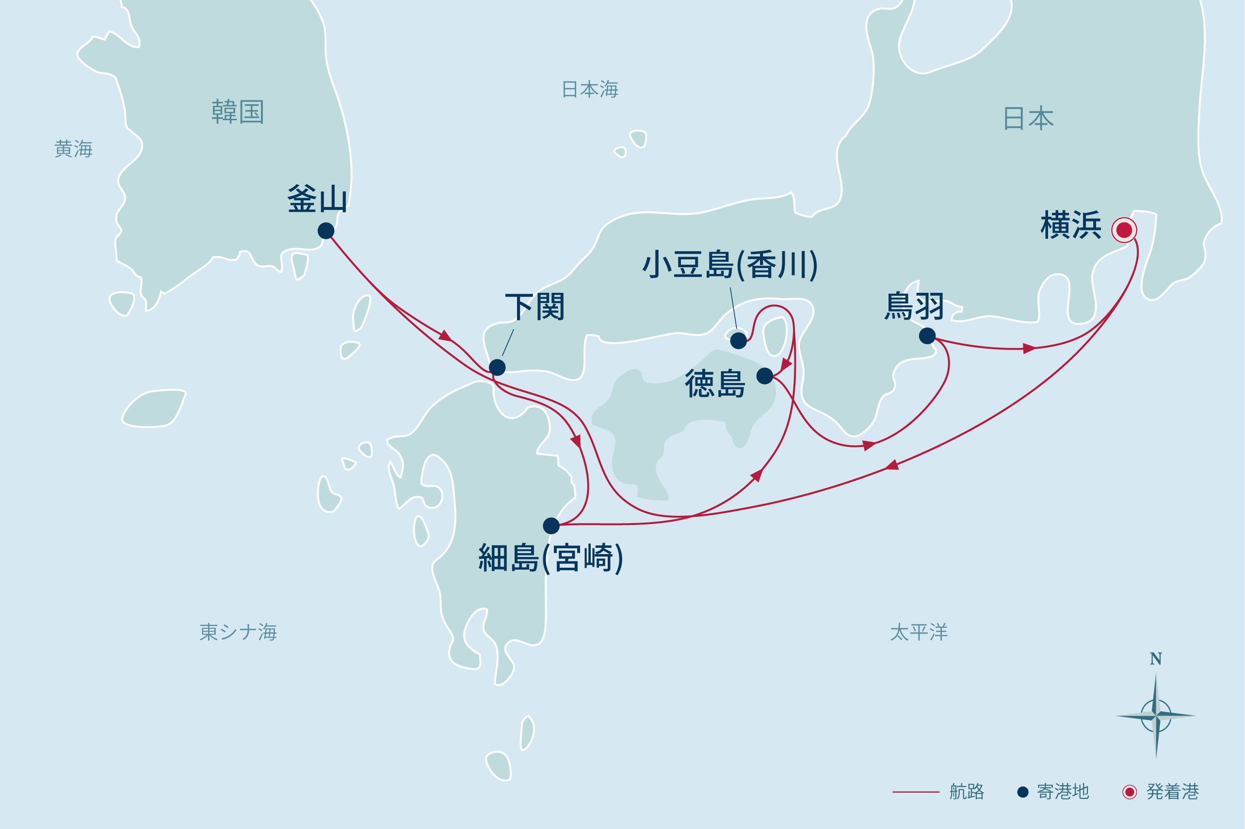 バイキングクルーズ航路図