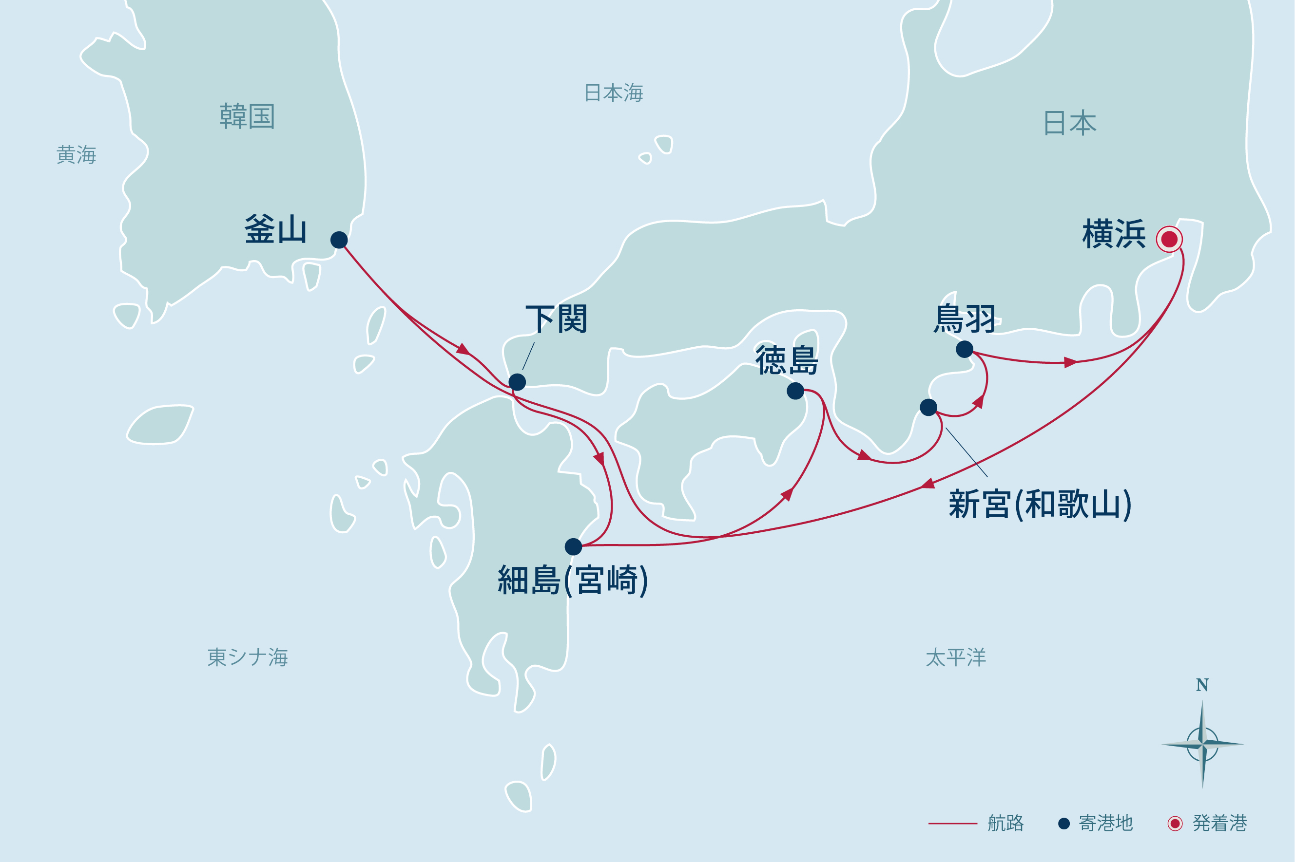 バイキングクルーズ航路図