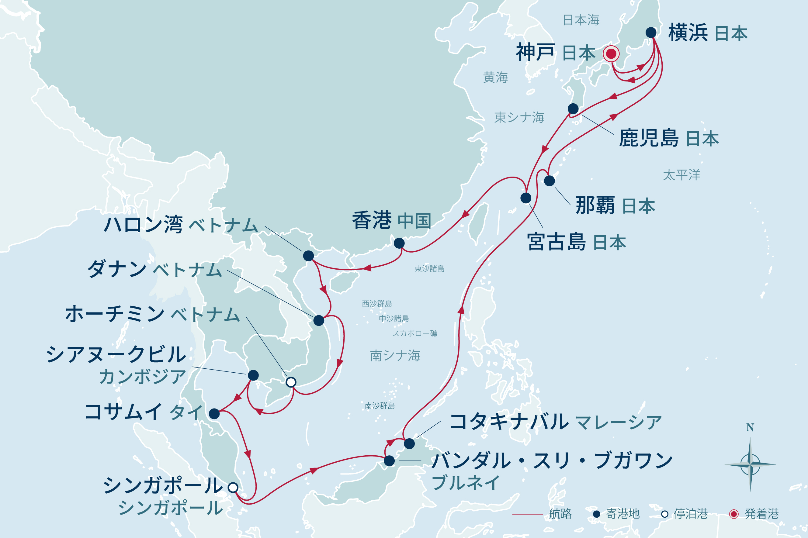 バイキングクルーズ航路図